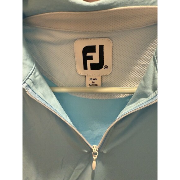 Women's Footjoy Quarter Zip Golf Pullover Size Medium White And Blue M - Picture 4 of 5